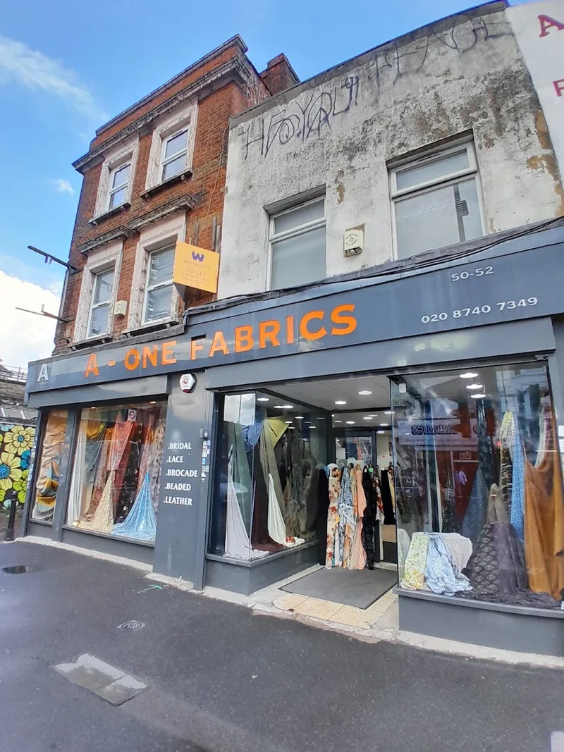A-One Fabrics, fabric and textiles at 50-52 Goldhawk Road in Hammersmith and Fulham, London